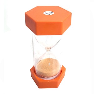 미니 통아크릴 모래시계(5분용)-오렌지색상모래